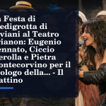 Locandina della Festa di Piedigrotta al Trianon con artisti sul palco del Teatro Trianon Viviani